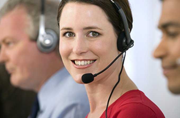 vrouw callcenter